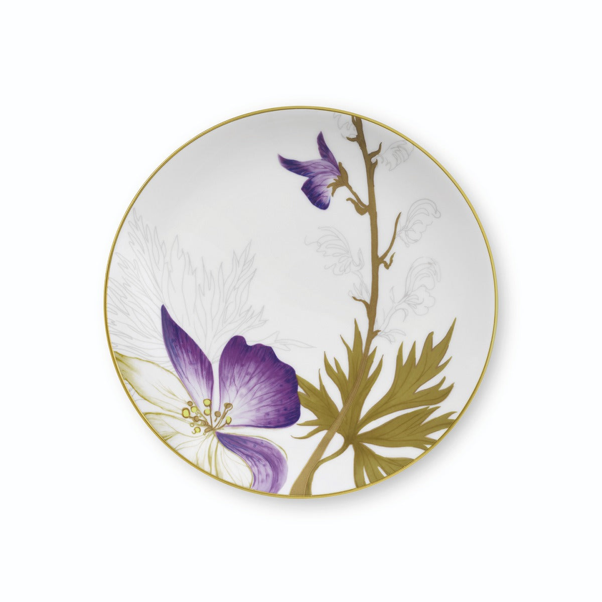 Royal Copenhagen Flora tallerken, Stedmoderblomst - 19 cm. - Bahne